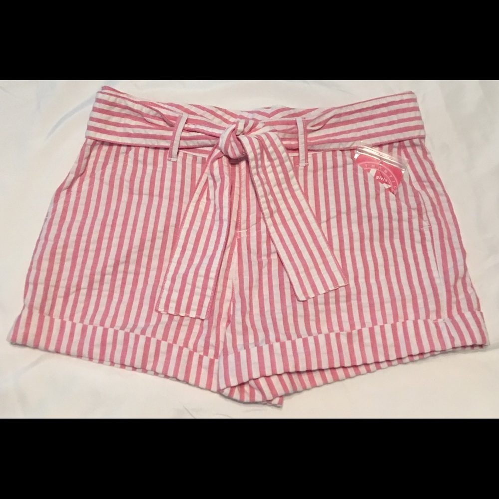 NWT Pink and White Striped Shorts Size 12.